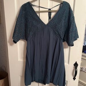 Francesca's Blue Rain Lace V-Neck Sundress | Size M